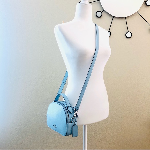 Coach Serena Satchel Top Handle Blue Leather Purse